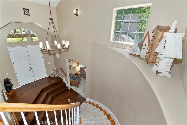 Well lighted stair to upper level.