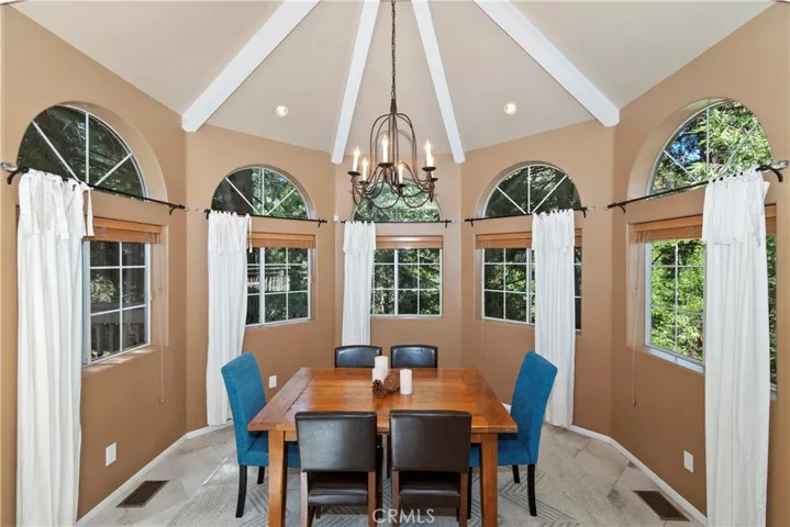 Formal step-down dining room.