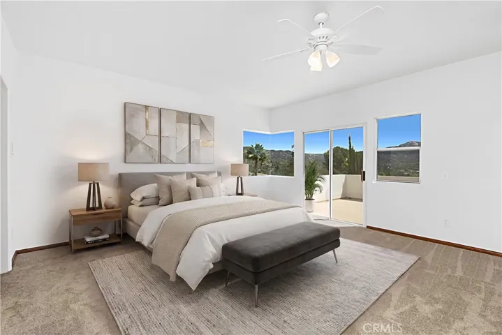 Master Bedroom virtually staged for optional furniture placement.