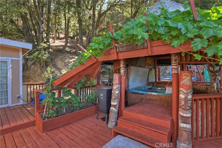 outside gazebo and jacuzzi