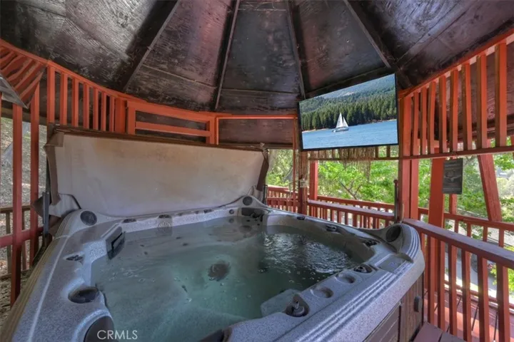 outside gazebo and jacuzzi