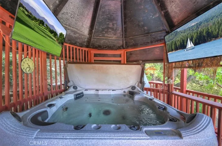 outside gazebo and jacuzzi