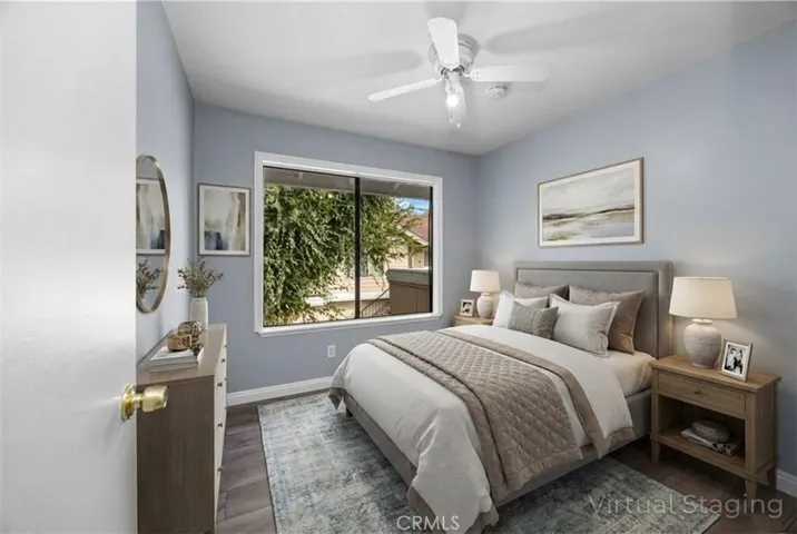 Virtually staged secondary bedroom
