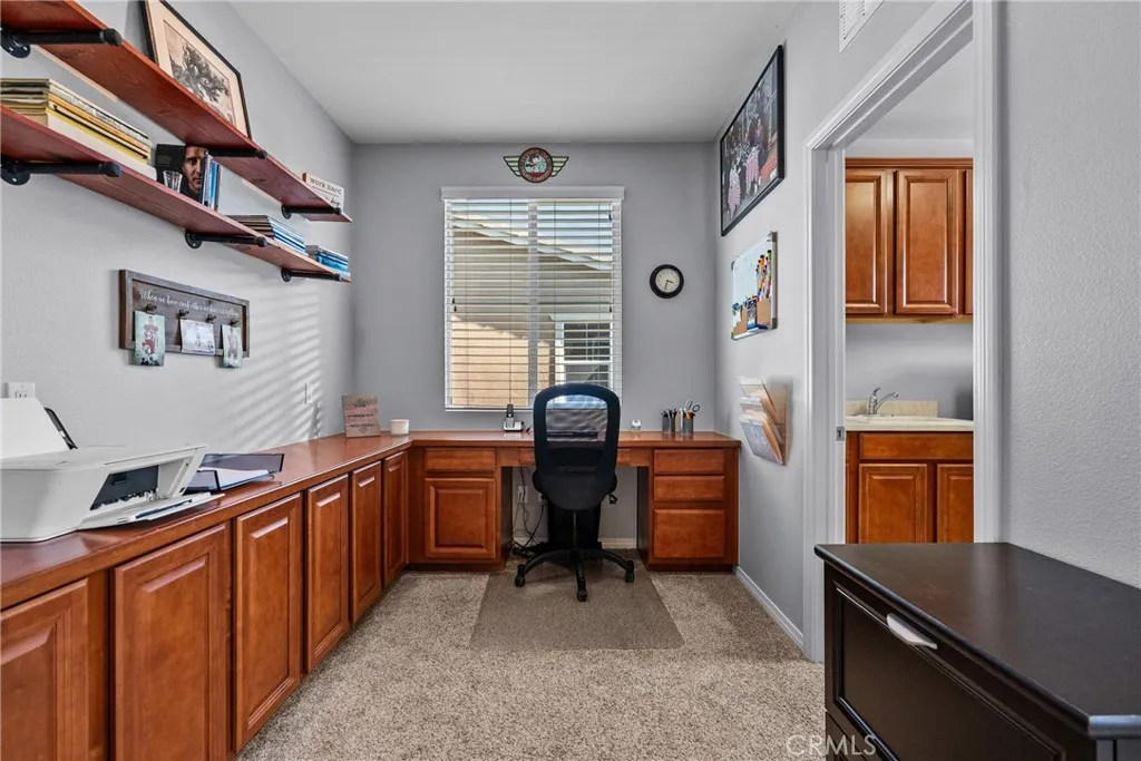 Upstairs built in office area