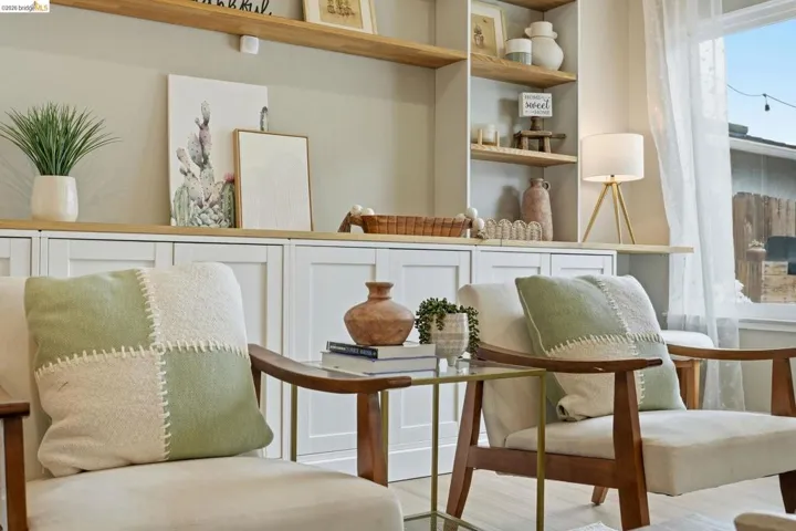 Living area featuring light wood-style floors