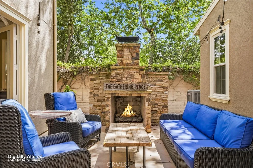 Side Courtyard with fireplace