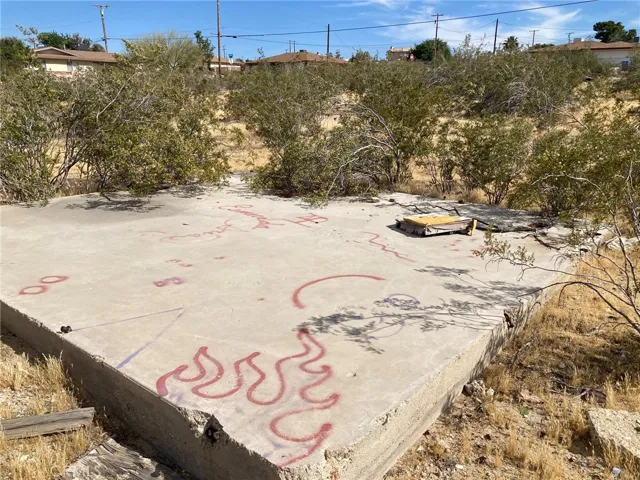 Closer view of the cement pad