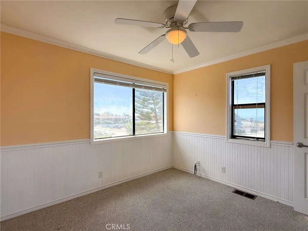 Comfortable carpeting throughout the upstairs.