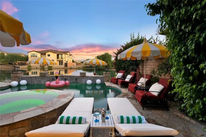 backyard at sunset