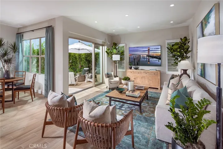 great room open to outside model home