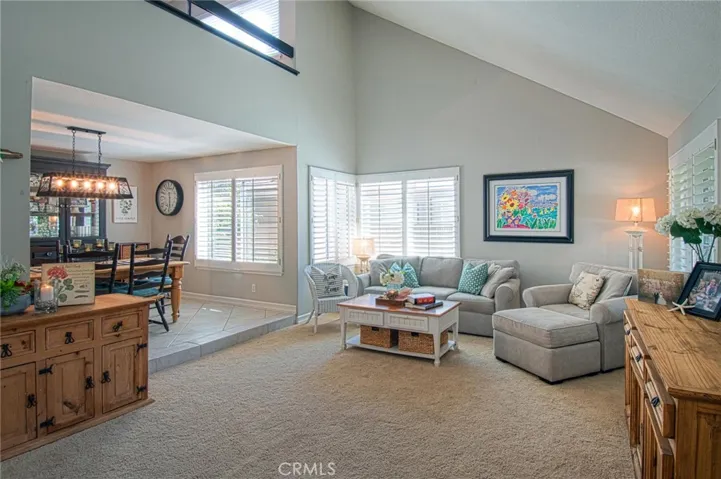 Vaulted ceilings in the living room