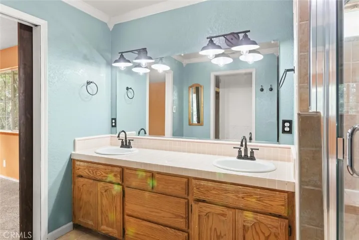 Dual sink vanity.