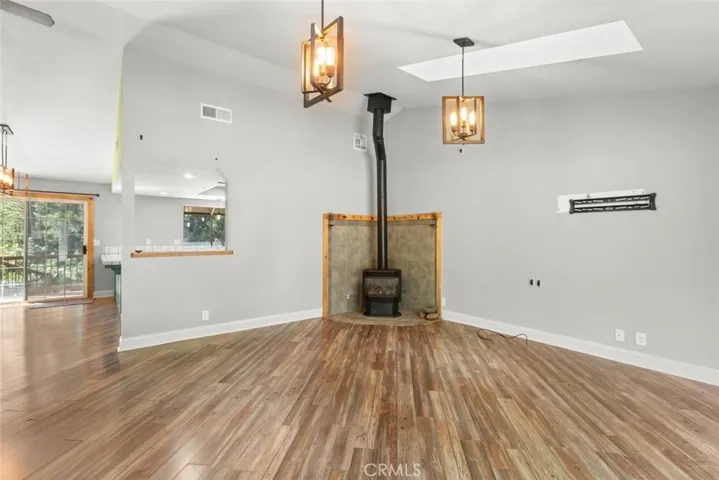 Wood burning fireplace