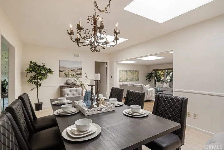 Skylights in dining area