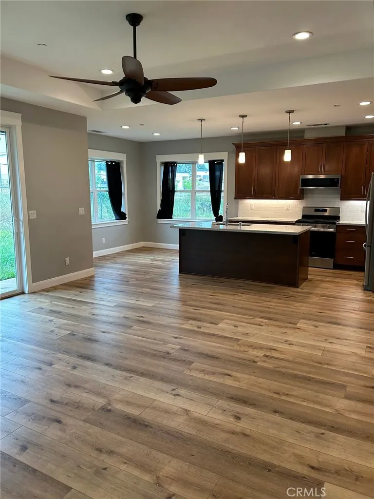Main living area and kitchen