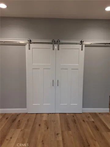 modern barn doors to bonus room