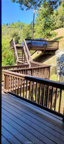 view from entry of house up to the parking deck