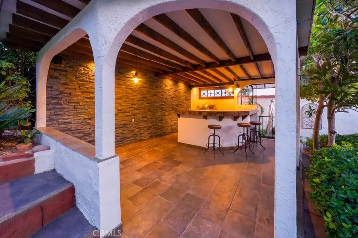 Backyard barbecue grotto.