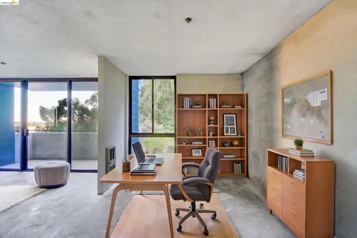 Office area with expansive windows