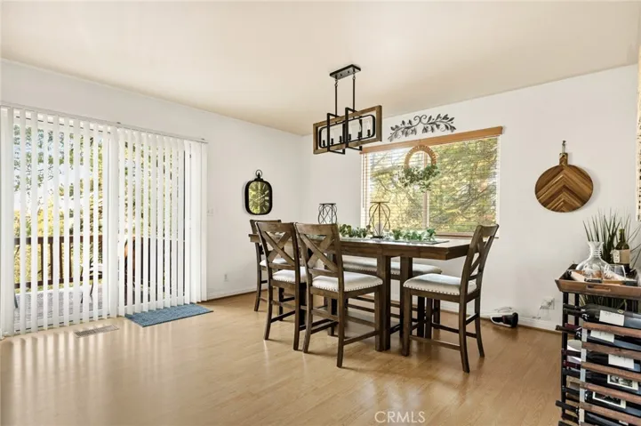 Dining area with access to back deck.