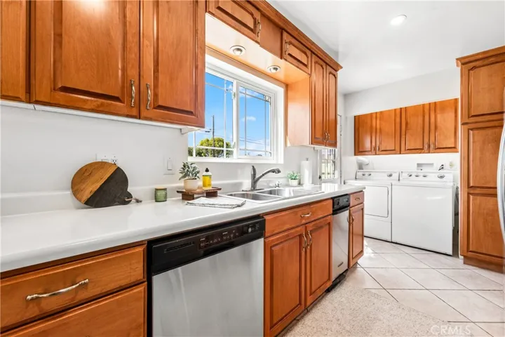 Laundry area is tucked nicely in to the kitchen