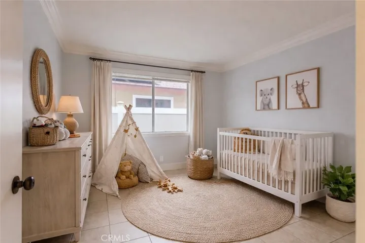 Virtually staged Bedroom