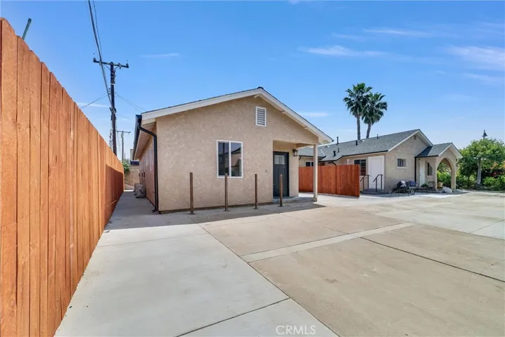 ADU Exterior. Installed Safety Posts. Parking