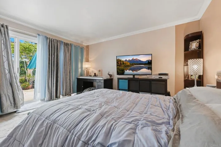 Wall hangings and personal items have been digitally removed, and TV has been digitally turned on.