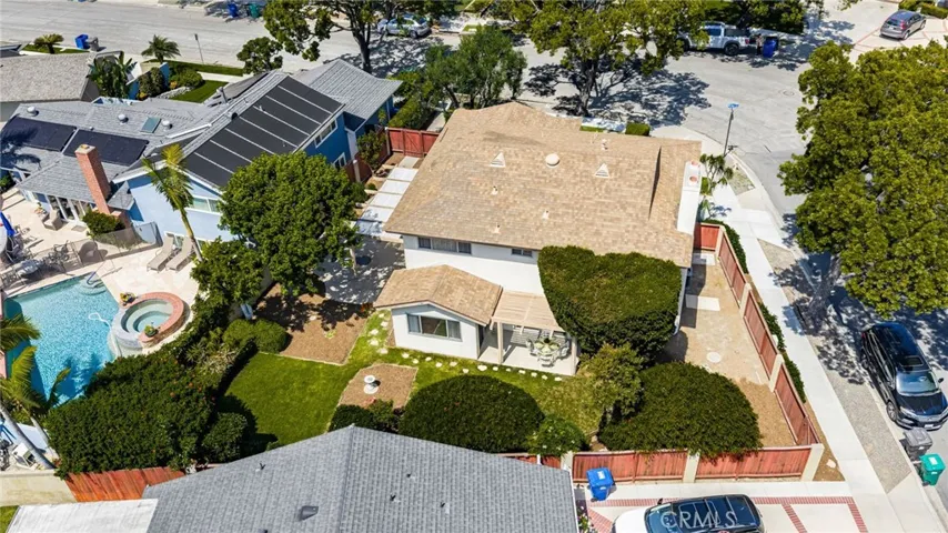 Overhead view of yard. Room for a pool, recreational vehicles, expanded entertaining areas. The options are up to you.