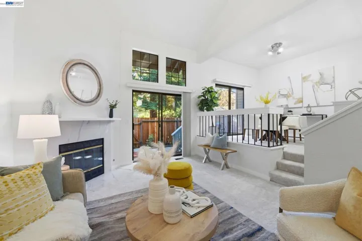 Living Room with High Ceiling