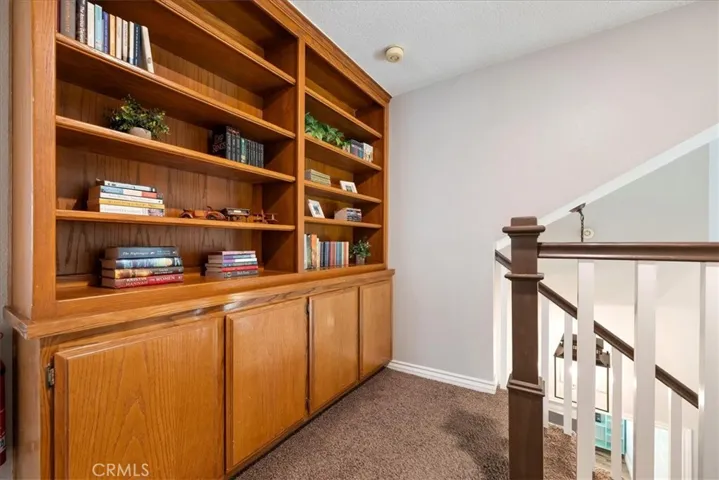 Library at top of stairs
