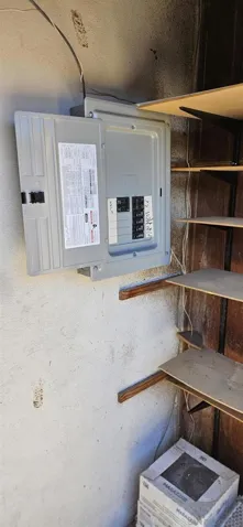 Labeled Electrical Panel in Shed