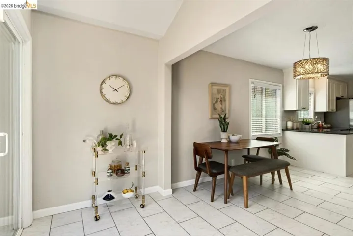 Dining space with baseboards