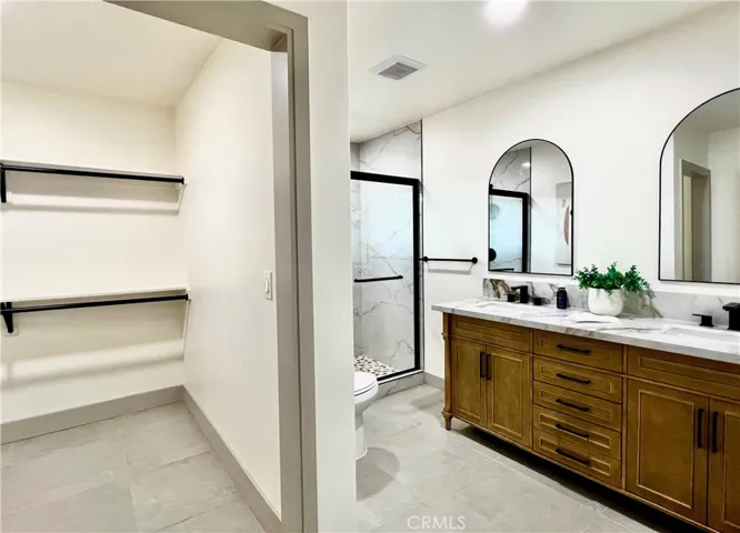 Primary Suite Bathroom and Walk In Closet