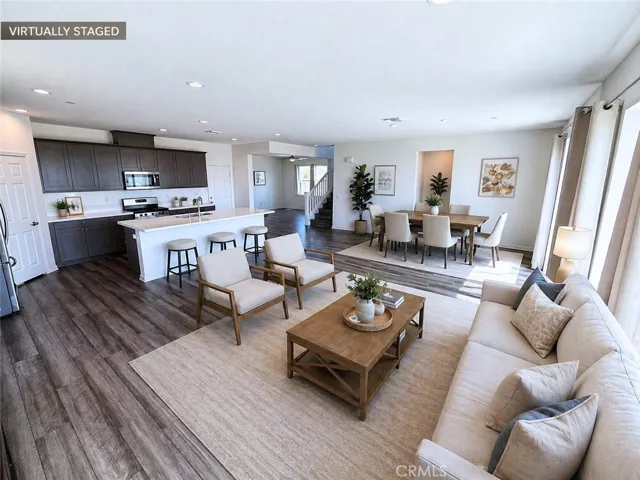 Virtually Staged Kitchen & Living Area