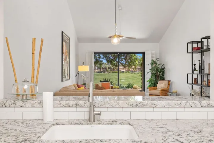 Kitchen overlooking family room