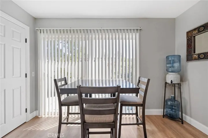 Breakfast nook with slider to patio