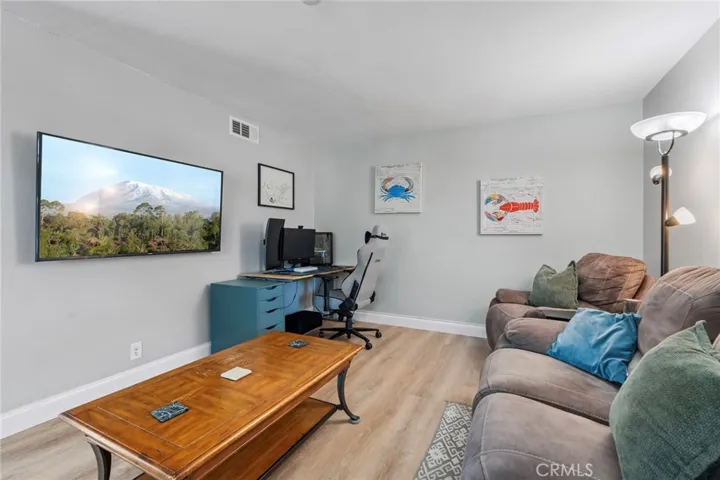 Living room with luxury vinyl flooring