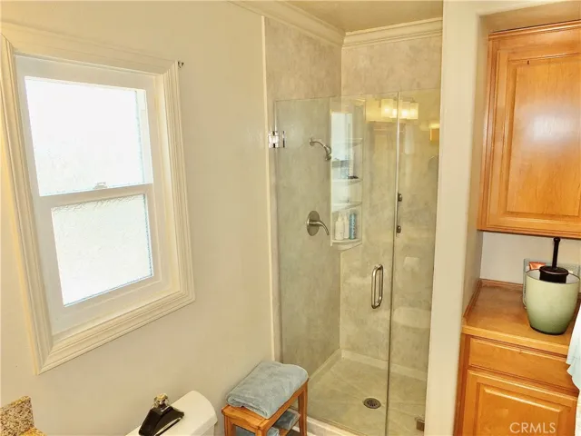 Primary bathroom as a walk in shower