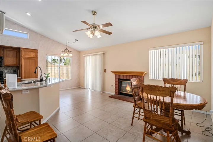 Fire in fireplace is virtual