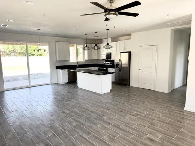 Living room w kitchen view