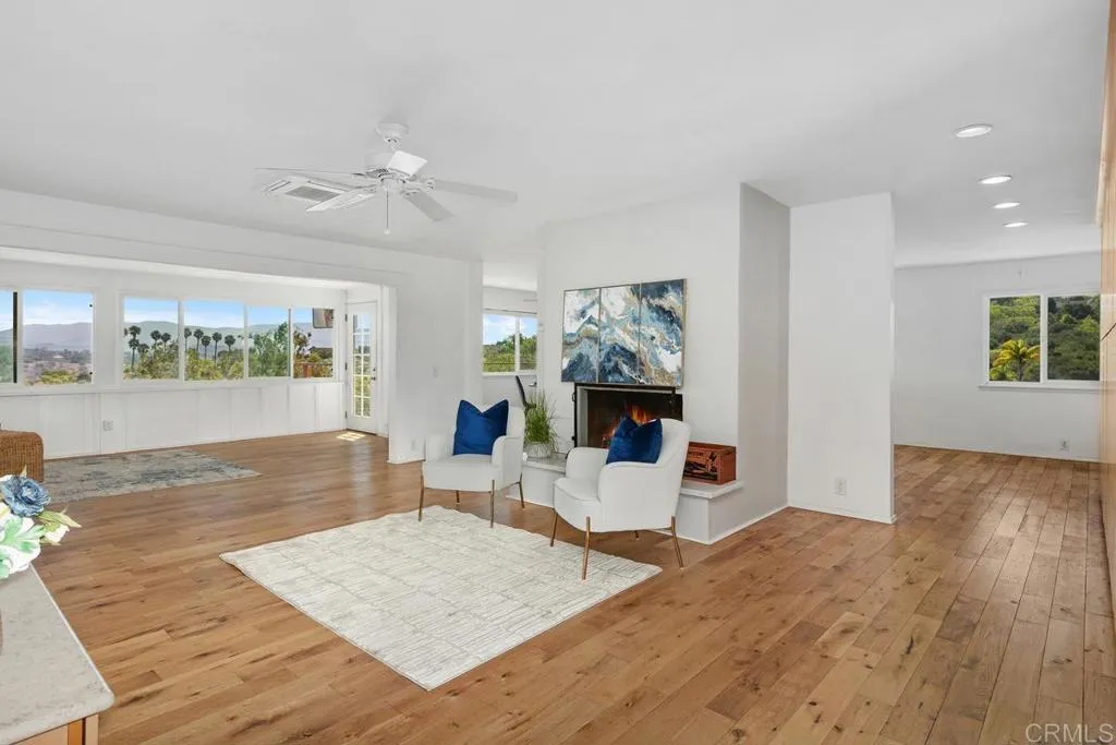 Fireplace virtually staged