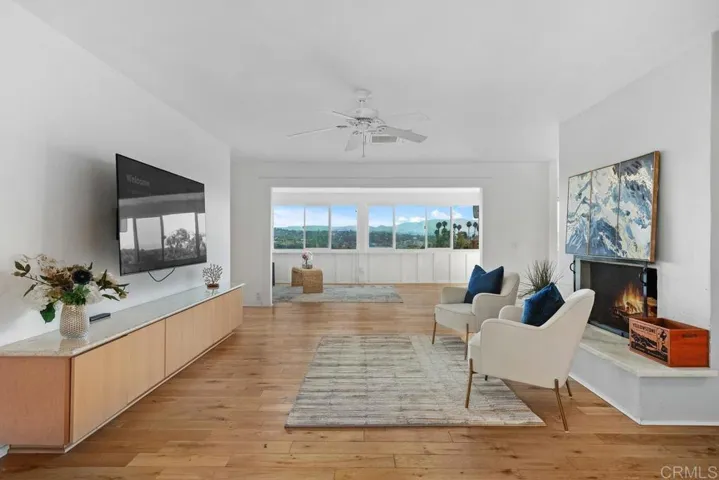 Fireplace virtually staged