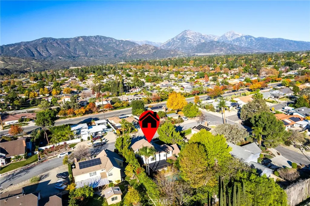 Front of home faces Mt. Baldy mountain views