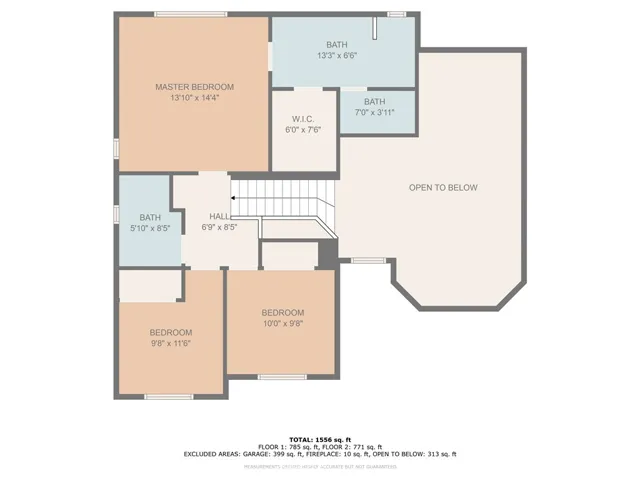 Upper level floor plan