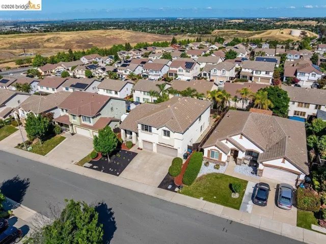 Aerial perspective of suburban area