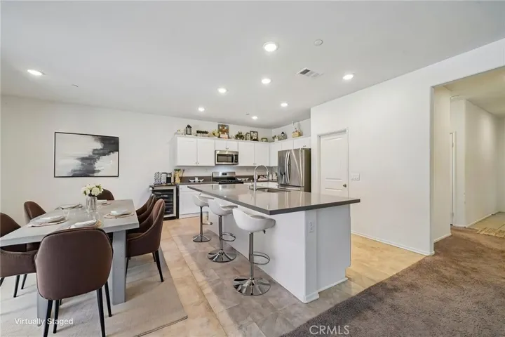 Dining area virtually staged