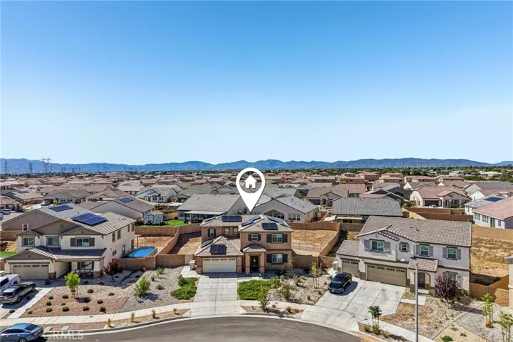 Ariel View of home with drone