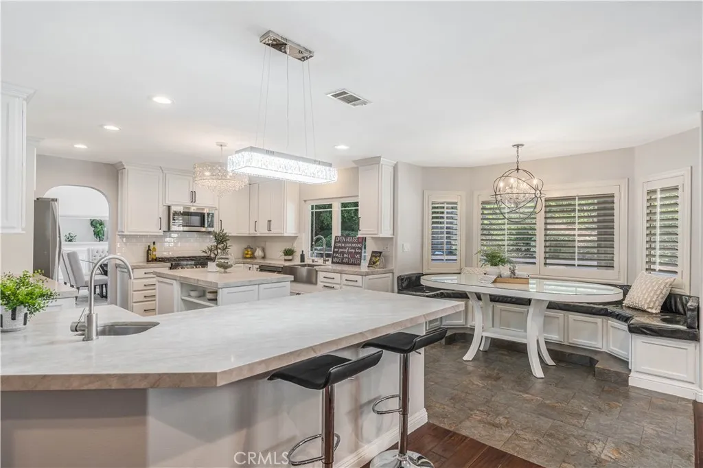kitchen breakfast nook with custom-made table