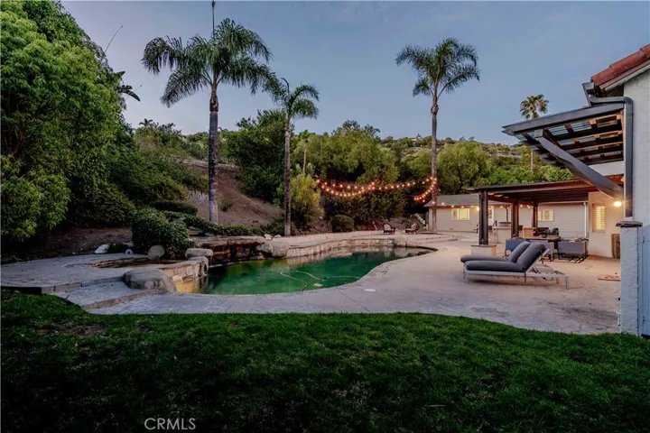 backyard at twilight